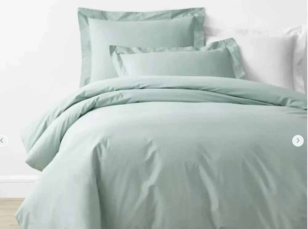 The Company Store Cool Cotton Percale Bed Duvet Cover - Sea Mist, King/Cal King